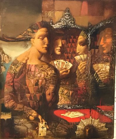 Playing cards - oil painting