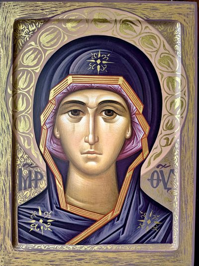 Икона Богородица Знамение оплечная