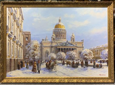 Невский проспект Зимой - картина маслом