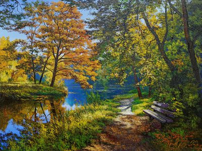 Lake - oil painting