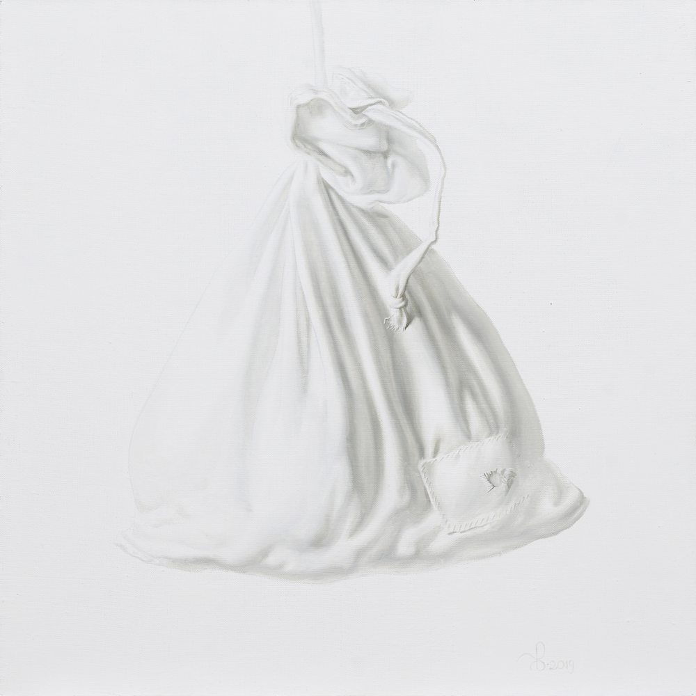 Oil painting on canvas ❀ White sack
