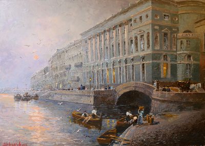 At the Winter Palace - oil painting