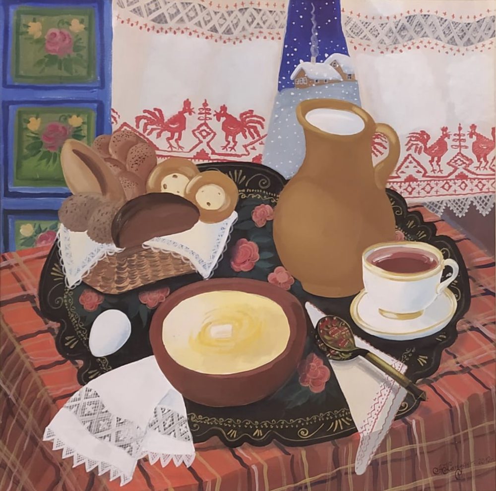 Acrylic painting on canvas ❀ Breakfast