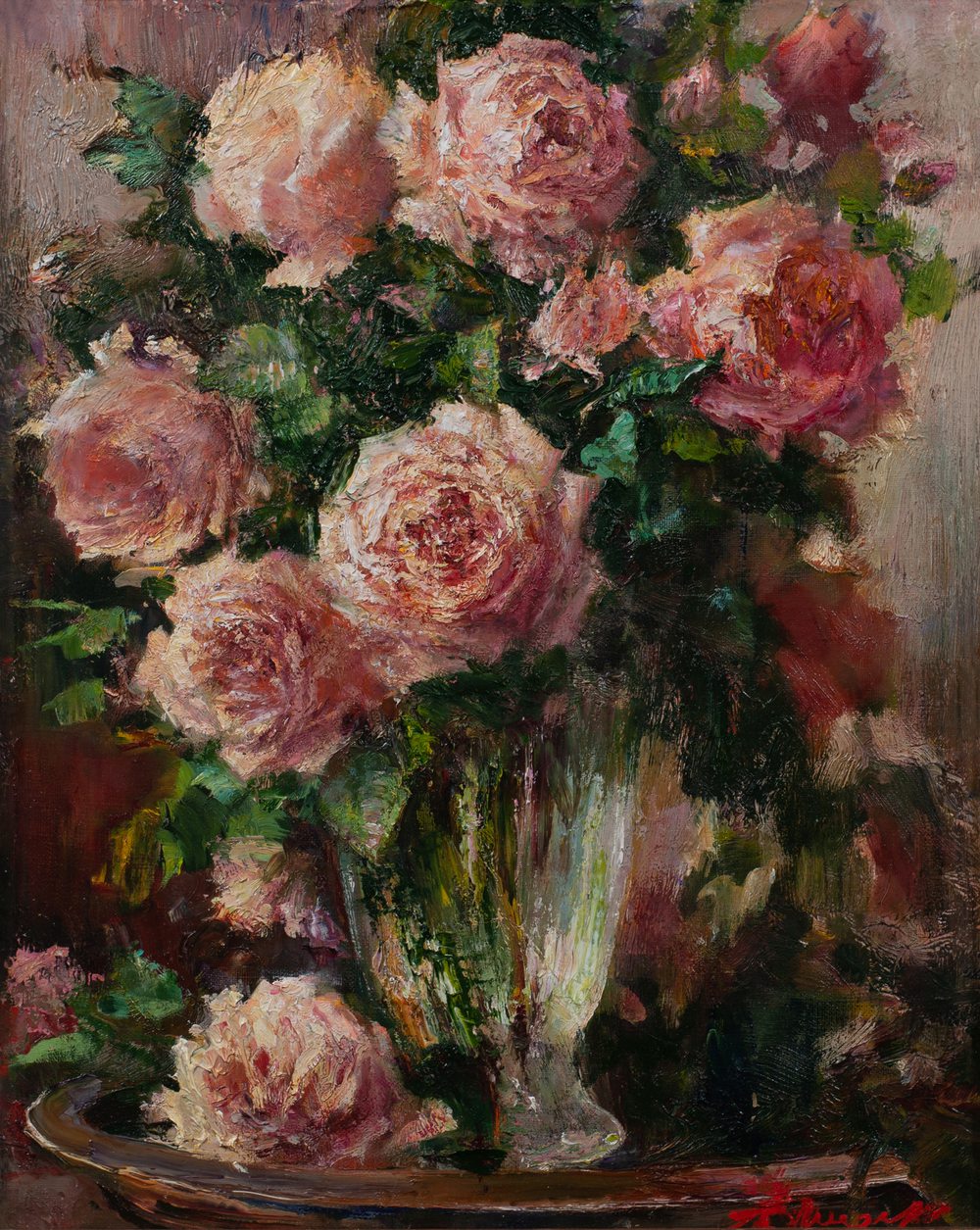 Oil painting on canvas ❀ Still life with roses