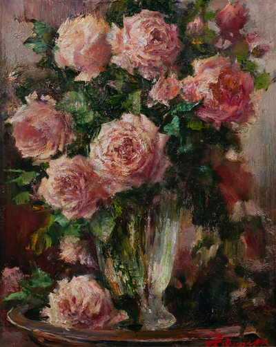 Still life with roses - oil painting
