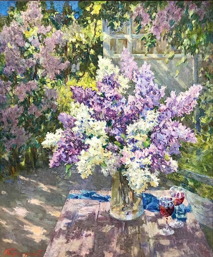 Oil painting on canvas ❀ Lilac for two