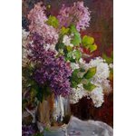 Oil painting on canvas ❀ Lilac in a vase