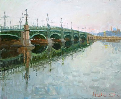 Троицкий мост - картина маслом
