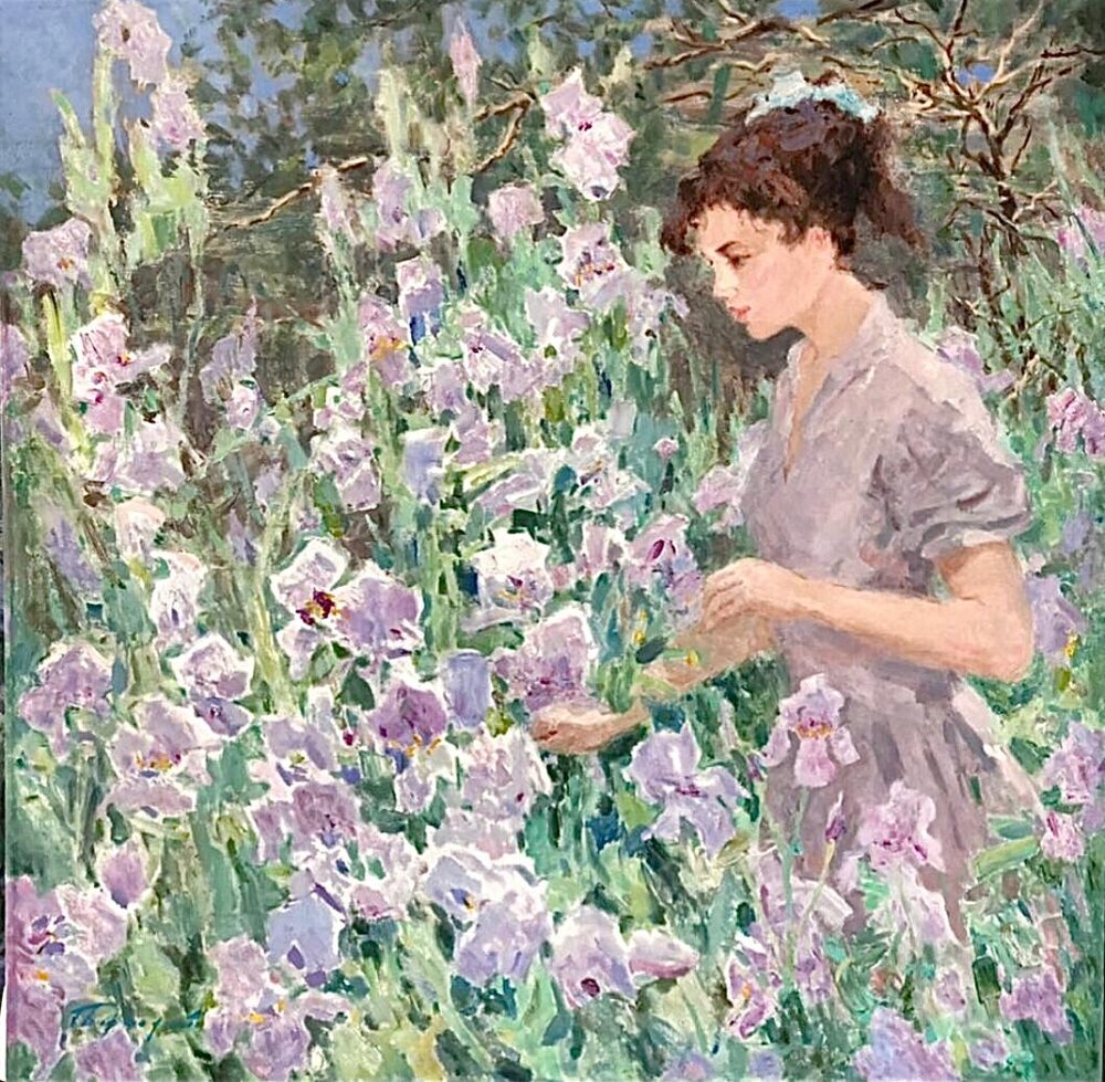 Oil painting on canvas ❀ Irises bloomed