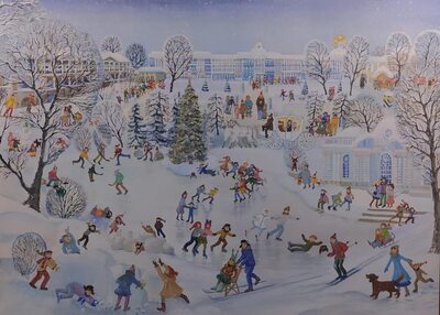 Зима в Екатерининском парке - картина маслом