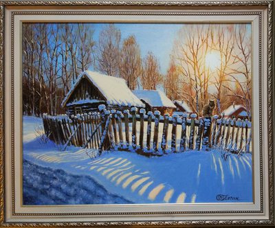 Winter morning - oil painting